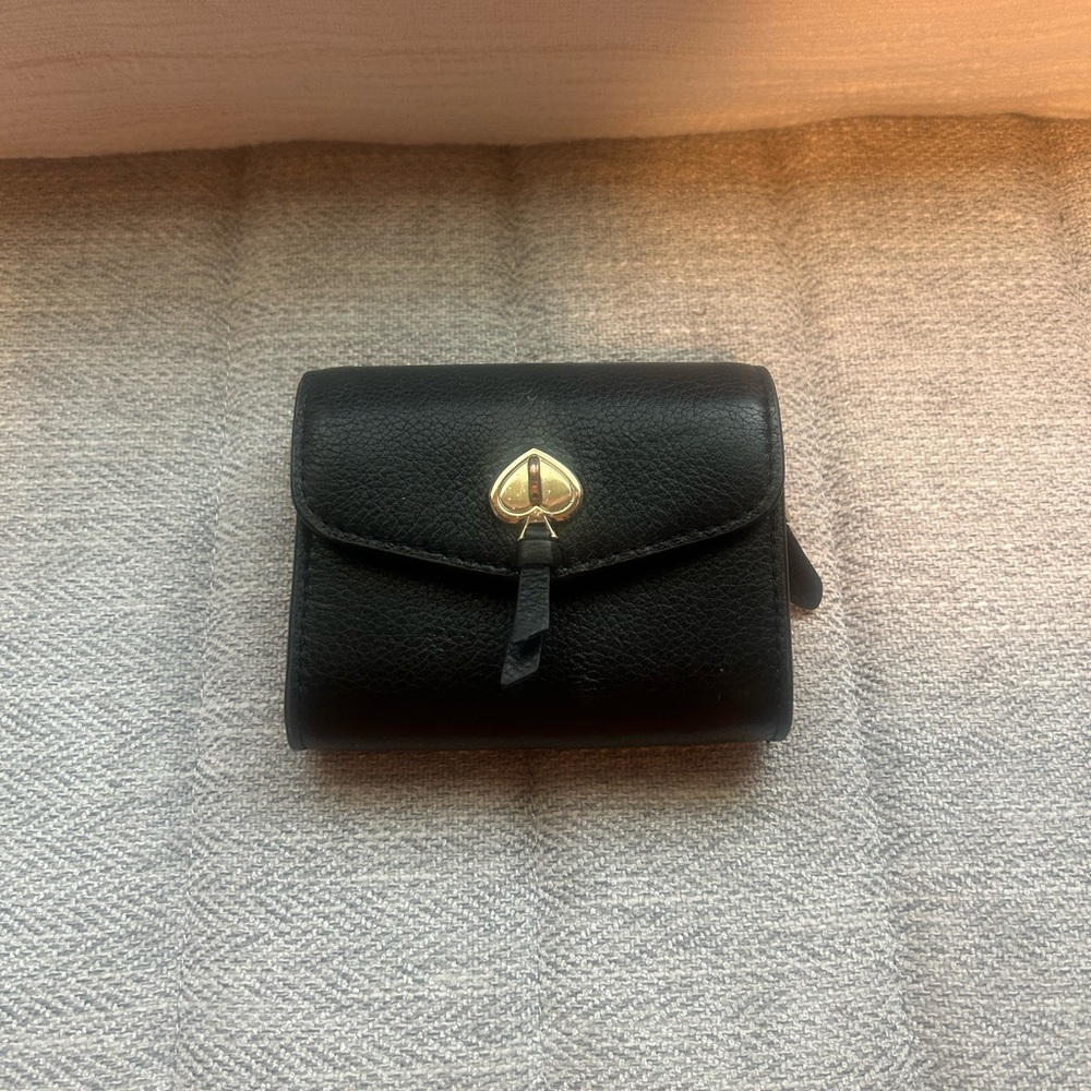 Kate Spade Black and Gold Compact Wallet